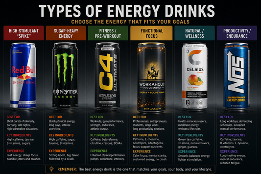 Different Types of Energy Drinks and Who They Suit Best | WORKAHOLIC